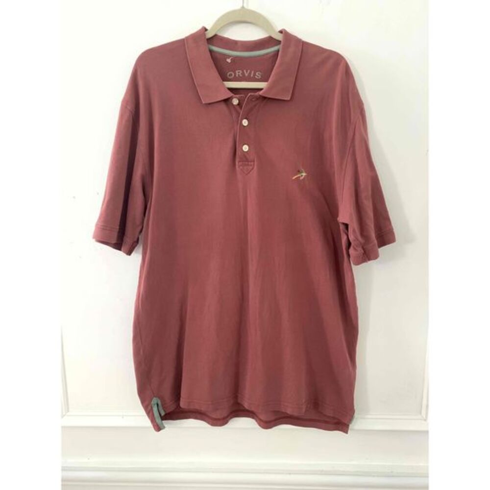 Orvis Size Extra Large Polo Shirt Mens Pink Golf Logo